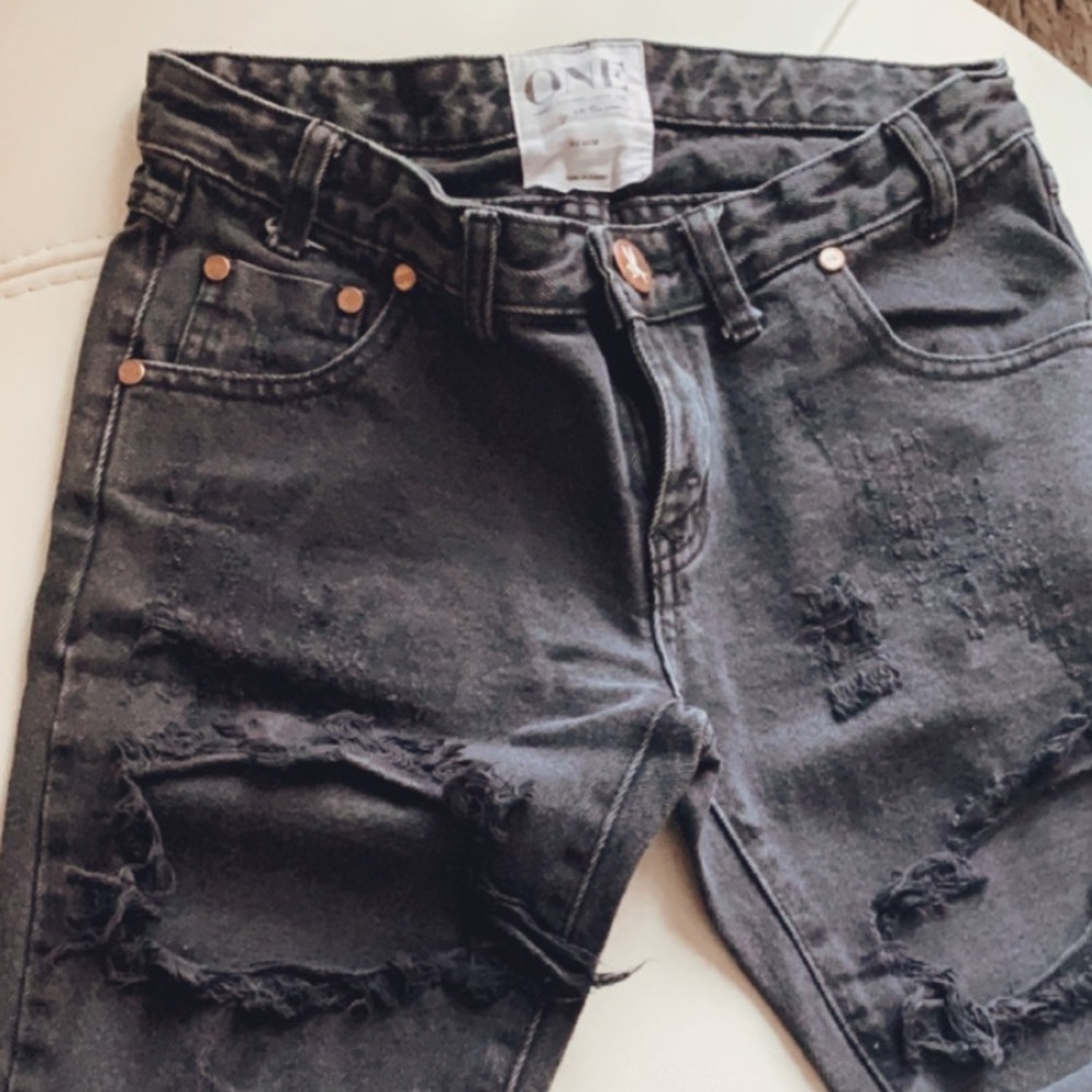 One teaspoon black destroyed jeans